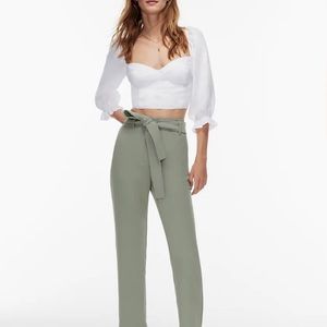 Aritzia Wilfred Tie Front Pants in Elegant Charcoal (NWT!)